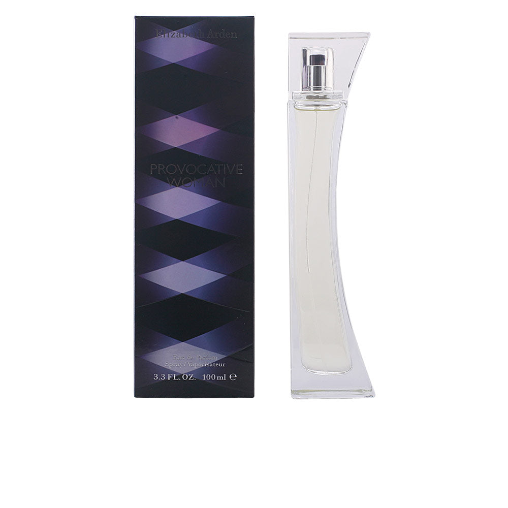 Clear glass perfume bottle with curved feminine silhouette, 100 ml, floral-oriental scent