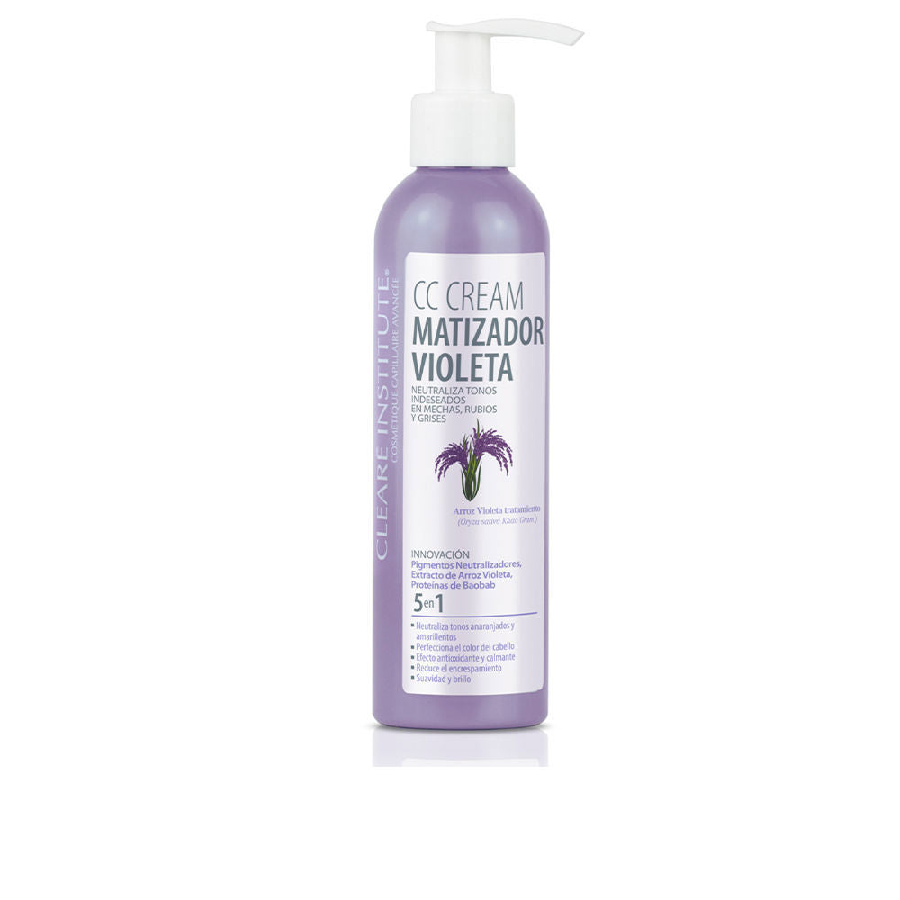 200 ml violet CC cream tube for toning blonde, grey and highlighted hair
