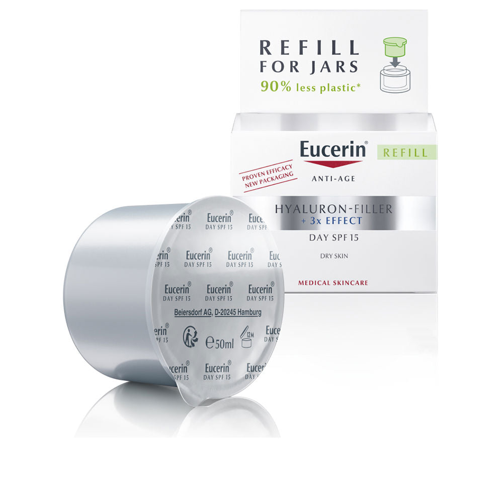 50 ml Hyaluron Filler SPF 15 refill pouch for dry skin, recyclable packaging