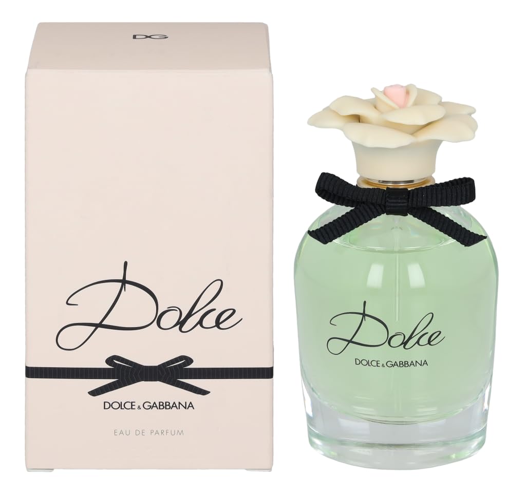 75 ml clear glass perfume bottle with floral-inspired sculpted cap, neroli and white floral fragrance