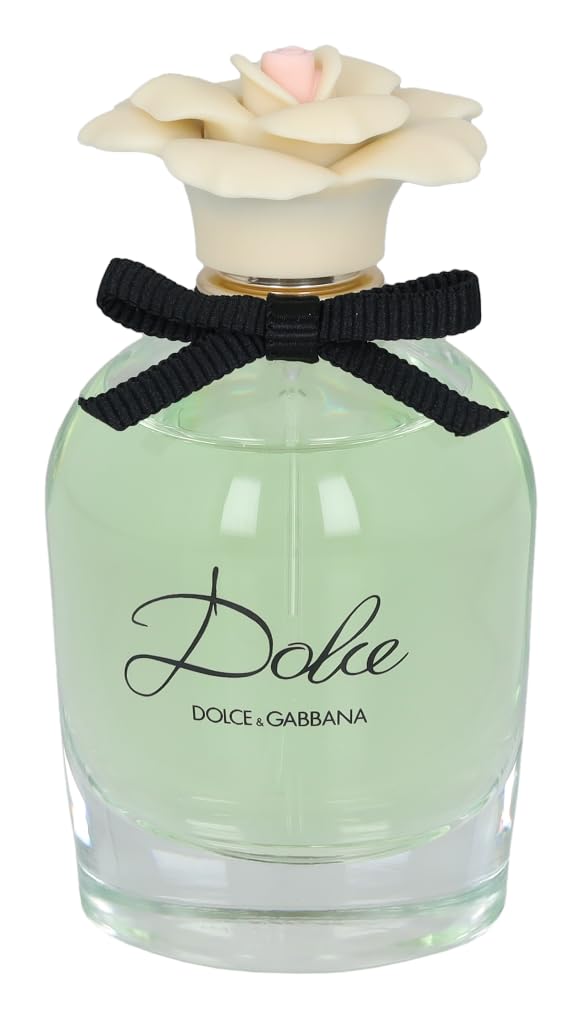 75 ml clear glass perfume bottle with floral-inspired sculpted cap, neroli and white floral fragrance