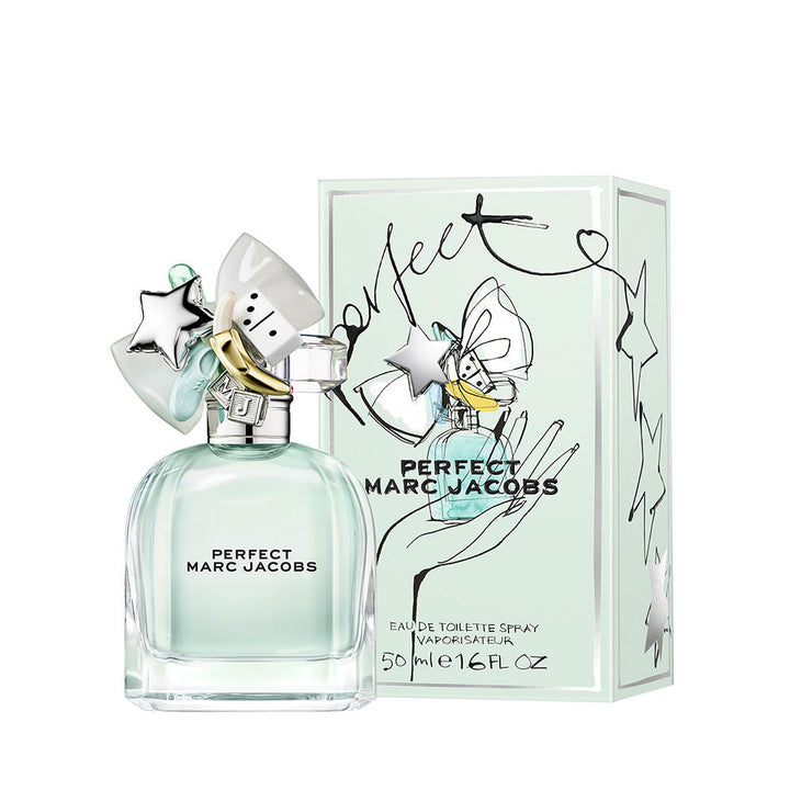Faceted clear 50 ml eau de toilette bottle with silver cap and small bow