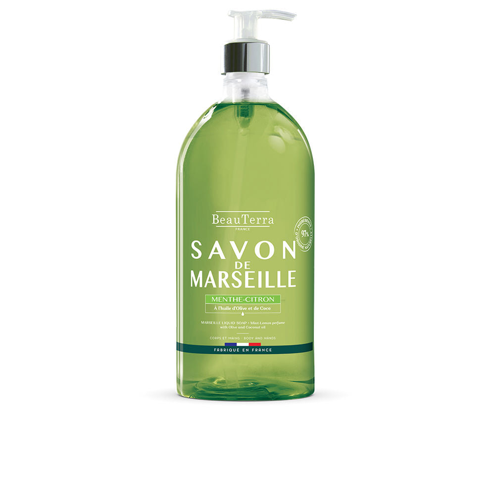 Recycled bottle of mint and lemon Marseille liquid soap, 1000 ml, Unisex