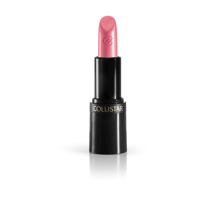 Pearl pink creamy lipstick in black recyclable case, precision-cut bullet, 3.5 g