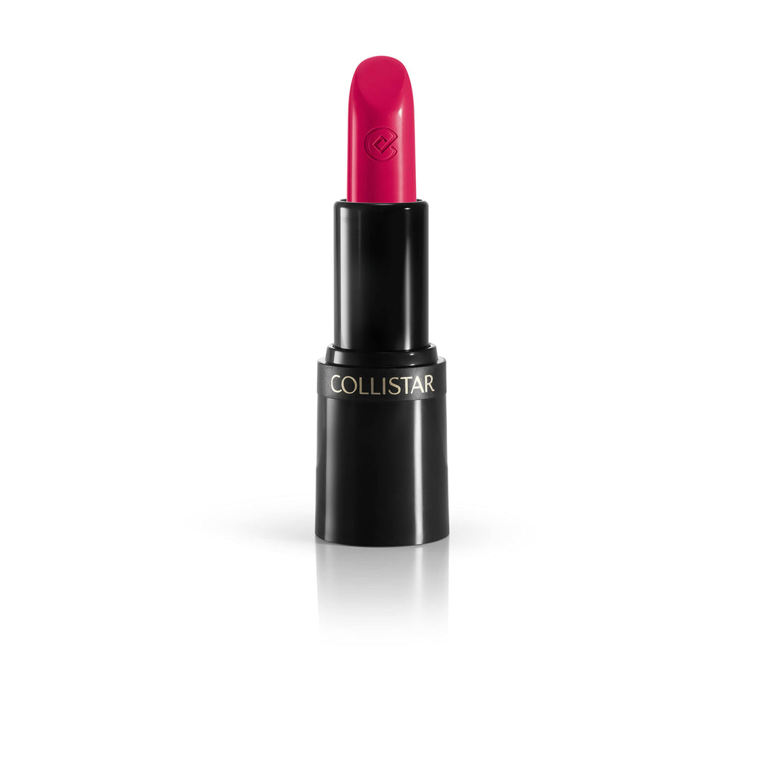 Lipstick bullet in deep strawberry shade, black recyclable case, 3.5 g
