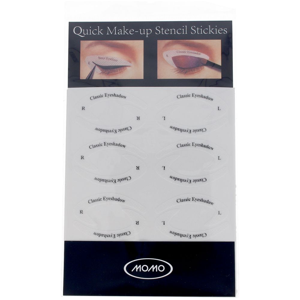 Pack of adhesive eye contour stencils in assorted shapes for precise makeup