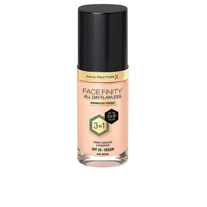 30 ml pump bottle of 3‑in‑1 matte foundation in shade 55‑Beige
