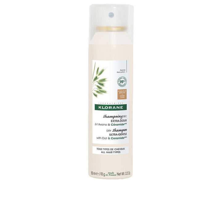 150 ml aerosol dry shampoo bottle with oat and rice starch formulation