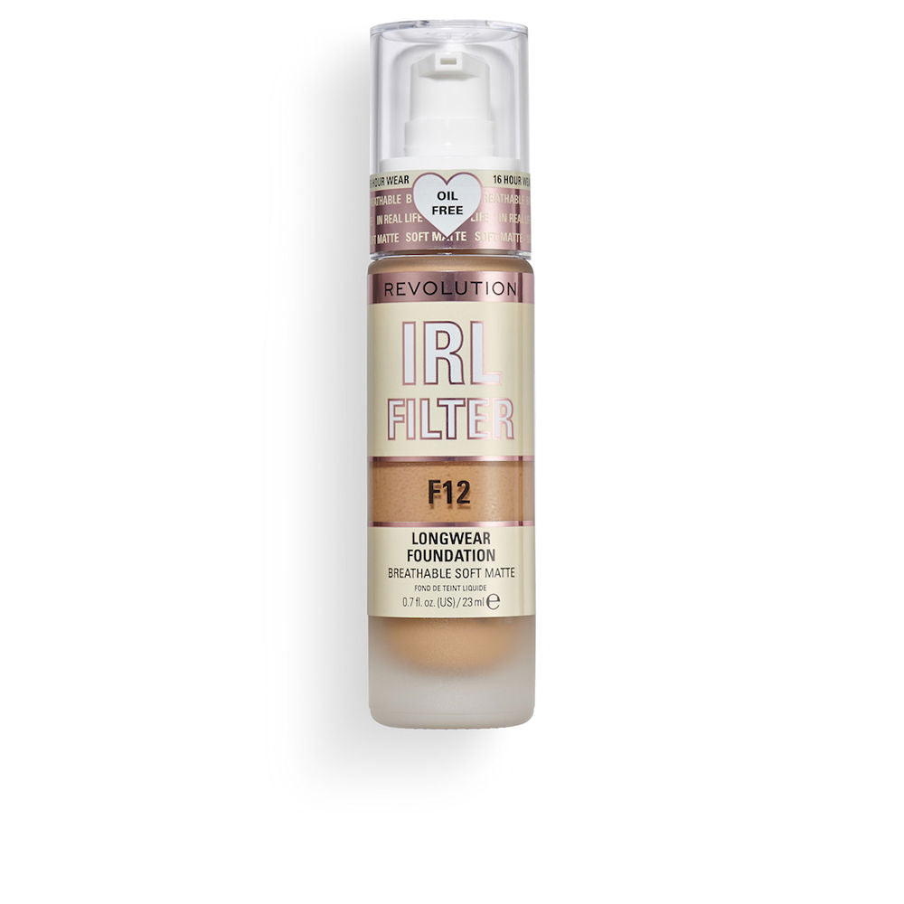 23 ml matte liquid foundation in shade F12, pump bottle, Unisex