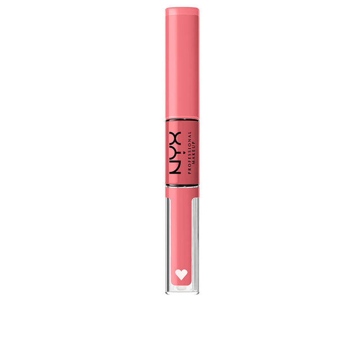 Sleek clear tube lip gloss, 3.4 ml, high‑shine pink shade