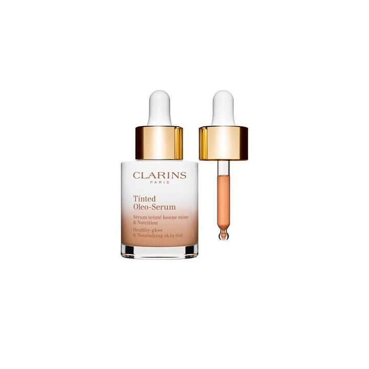 30 ml tinted oil‑serum bottle with light beige tint, Unisex skin tint