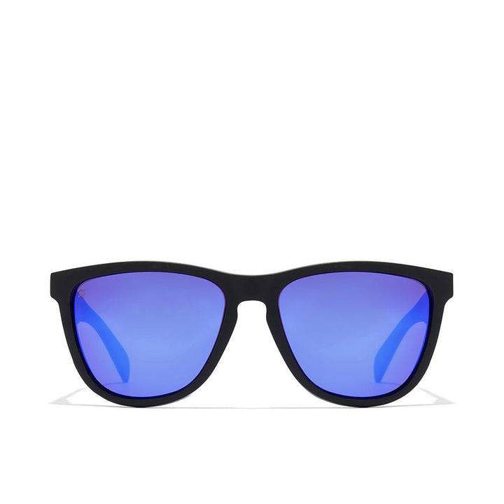 Matte black rectangular nylon sunglasses, polarised lenses, Unisex