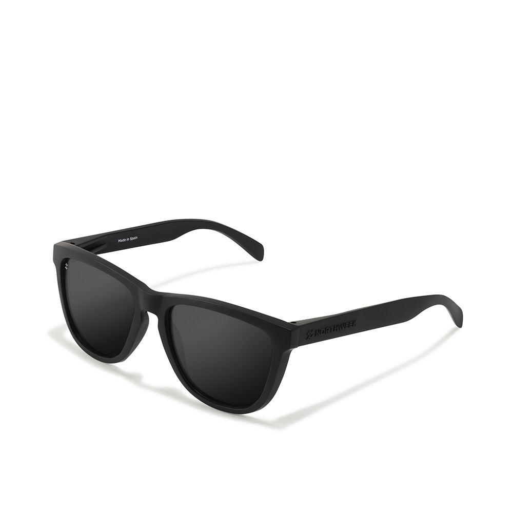 Matte black rectangular nylon sunglasses with polarised lenses, Unisex, 47 mm bridge