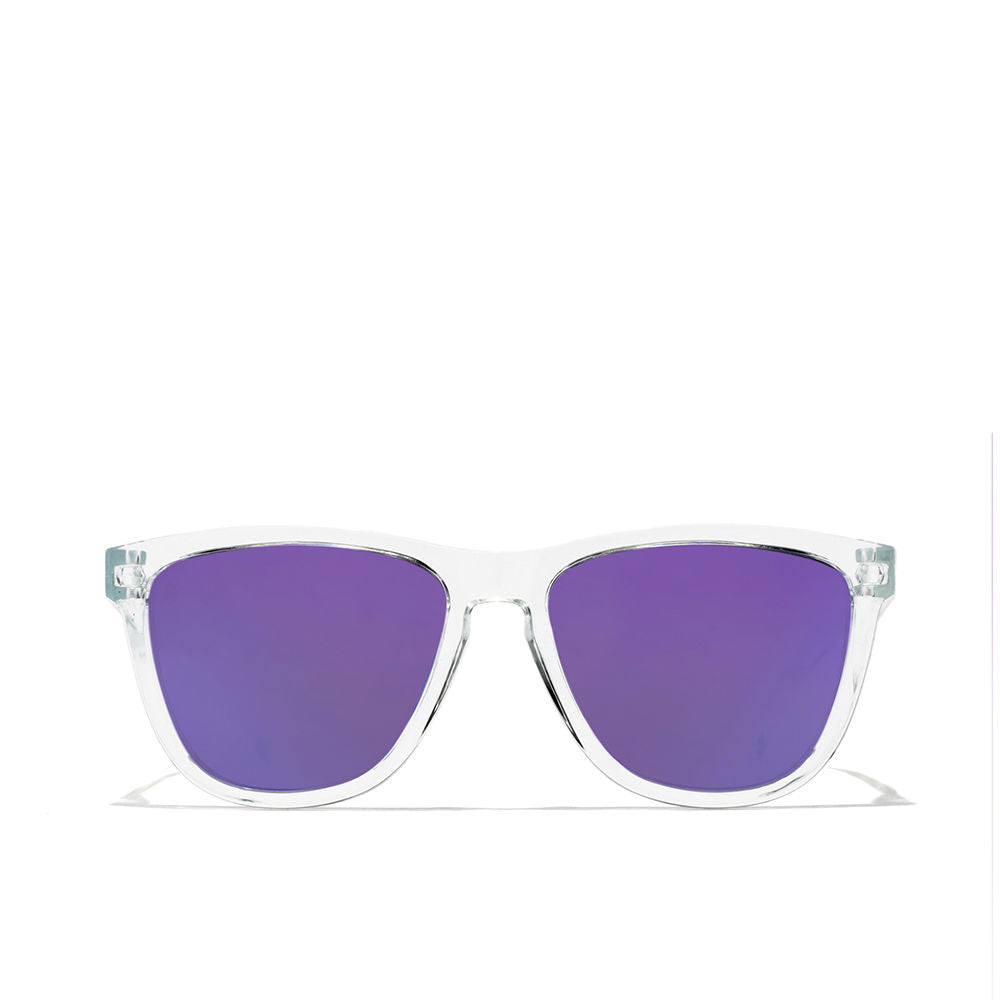 Unisex rectangular grey ruby polarised sunglasses, black nylon frame, 140mm lenses