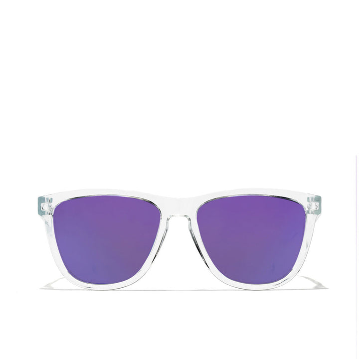 Unisex rectangular grey ruby polarised sunglasses, black nylon frame, 140mm lenses