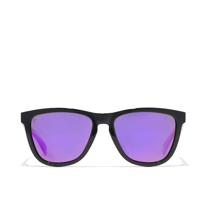 Unisex rectangular grey ruby polarised sunglasses, black nylon frame, 140mm lenses