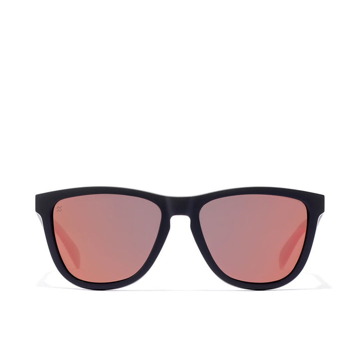 Matte black rectangular nylon sunglasses with polarised lenses, Unisex, full-frame