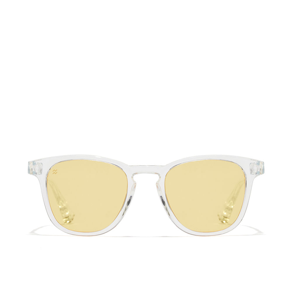 Northweek Clear plastic rectangular sunglasses with light blue square lenses, modern minimalist silhouette