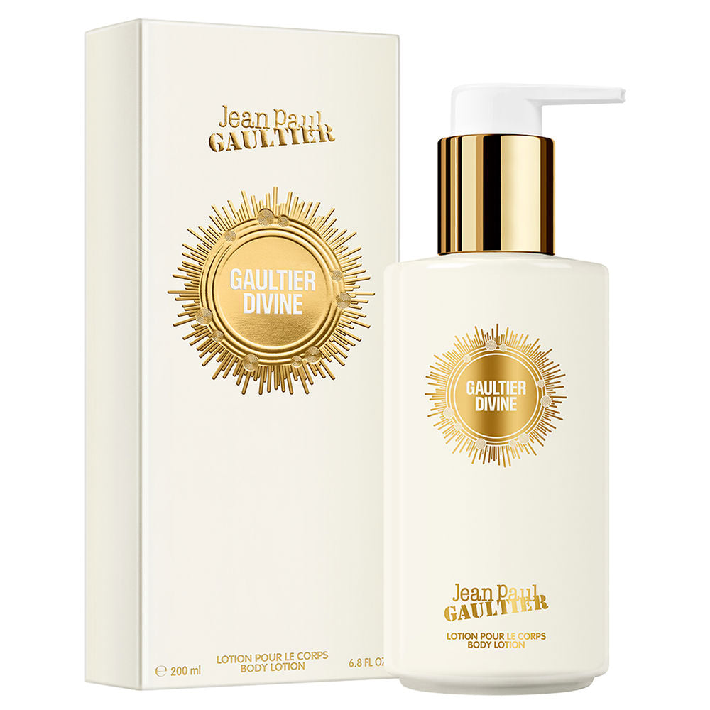 200 ml pump bottle of Divine satin body lotion, floral-marine scented for Women