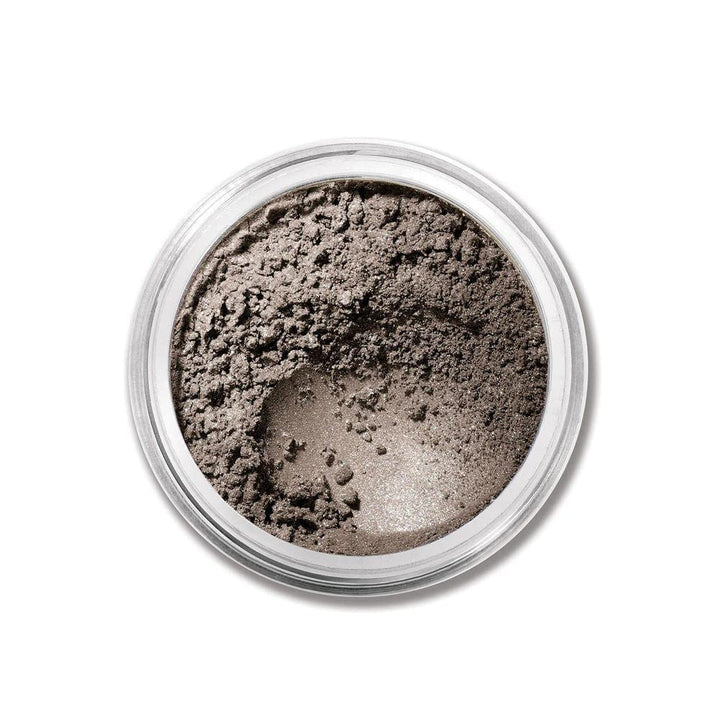 Loose mineral eyeshadow jar in satin Bahama shade, finely milled powder