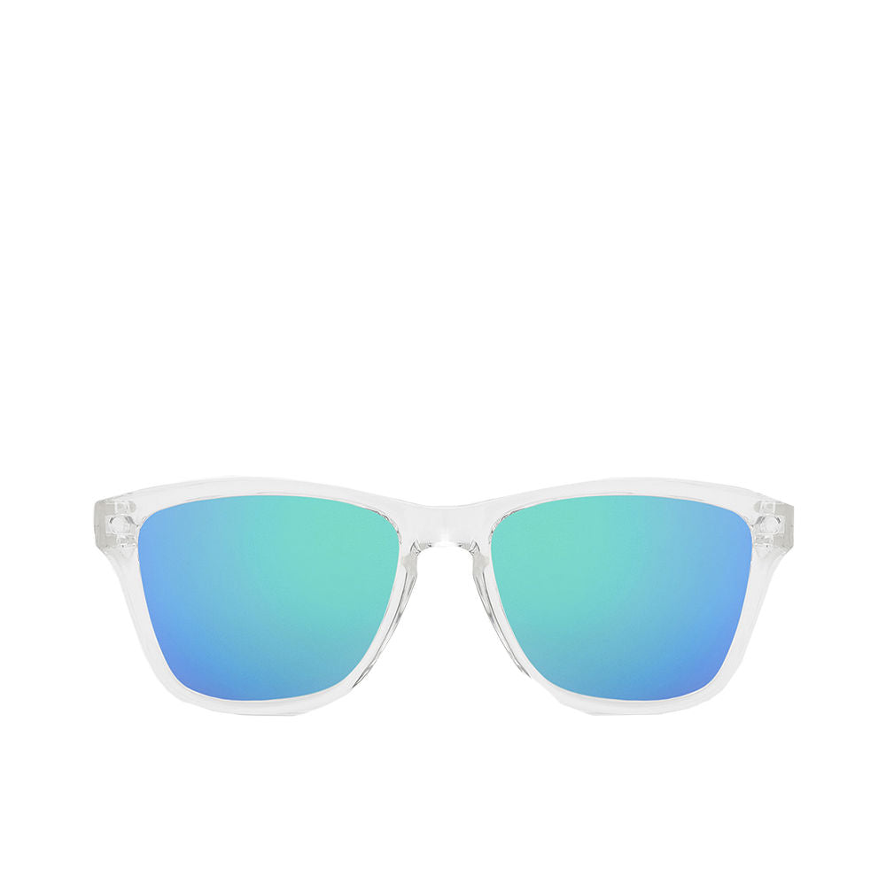 Transparent emerald square nylon sunglasses for kids, 47 mm lenses, Unisex