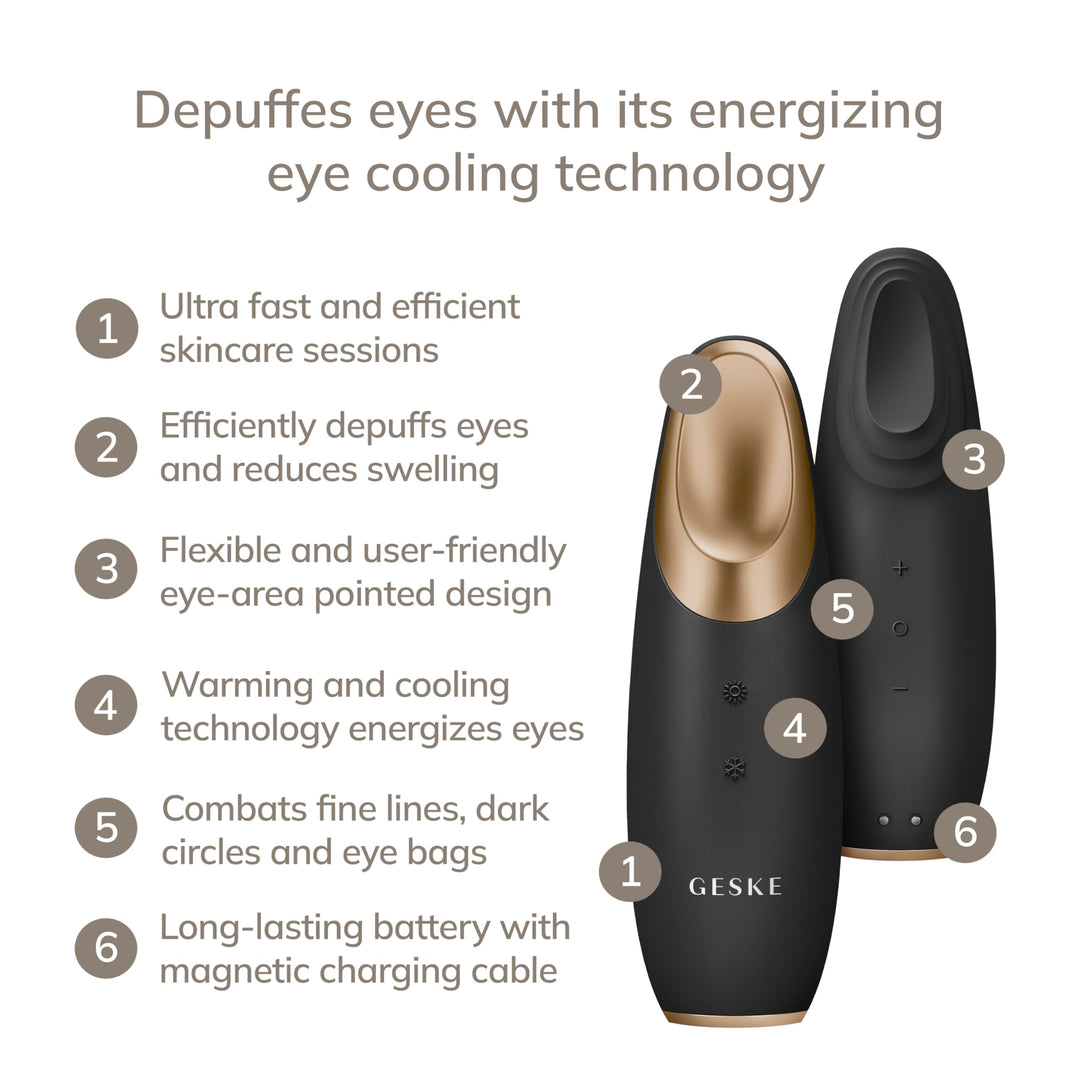 Black compact Warm &amp; Cool Eye Energizer device, app-guided, Unisex