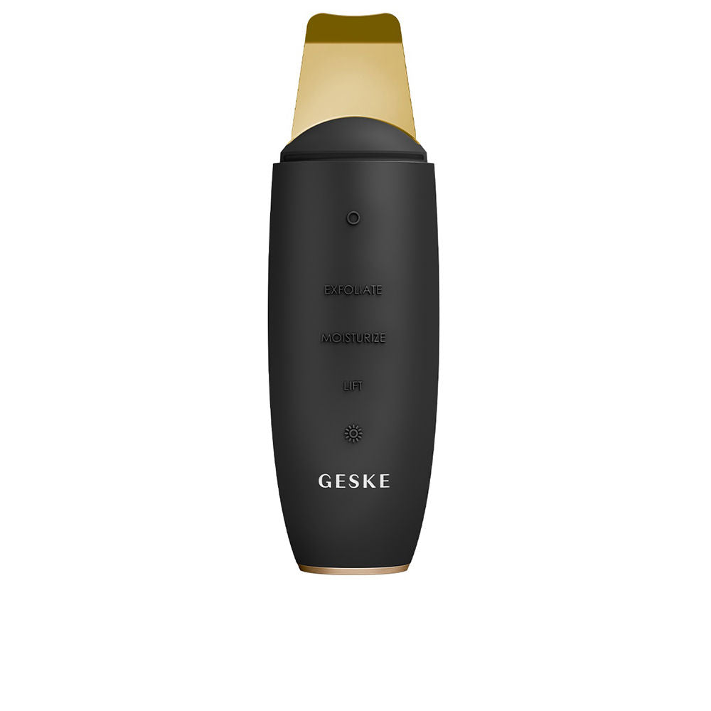 Matte black 9-in-1 microcurrent skin scrubber with app guidance, compact handheld device
