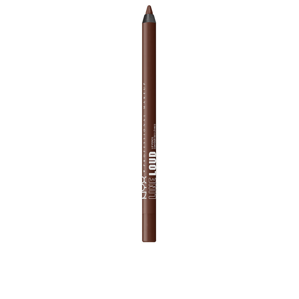 Slim liquid lipstick tube in brown shade with doe‑foot applicator