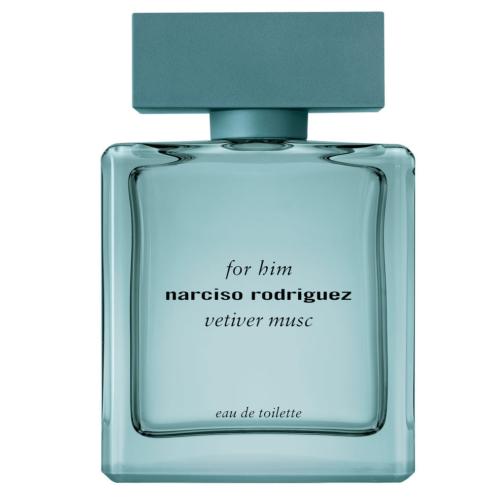 Translucent sea‑green perfume bottle with matte cap, 100 ml, woody-aromatic scent