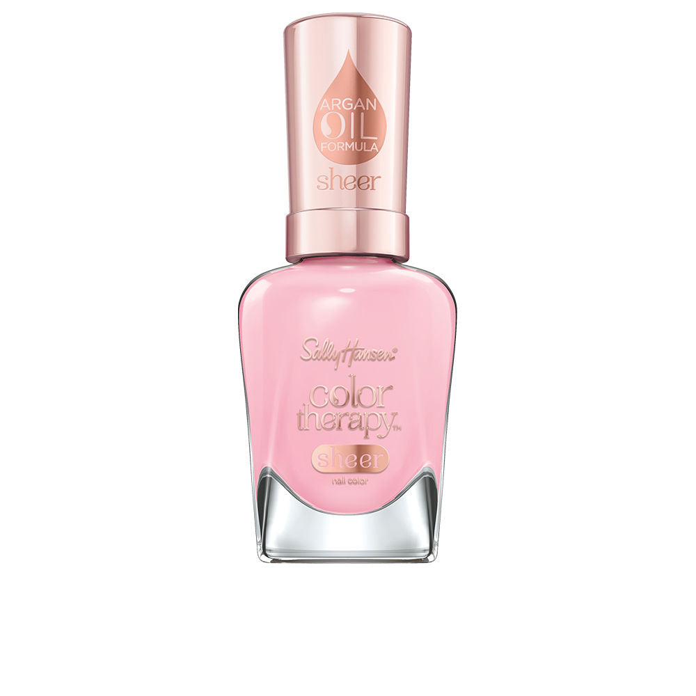 Small 14.7 ml sheer rose nail polish bottle with argan oil boost