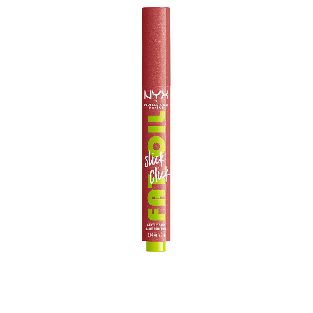 Glossy pink lip balm stick, 2 g, creamy avocado and berry oils