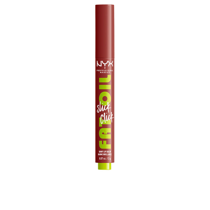 Pink glossy lip balm stick in click-up format, 2 g, sheer shine