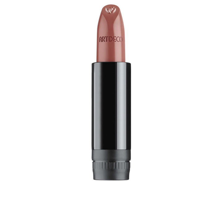 Refillable 4 g creamy lipstick bullet in Moroccan red, satin finish