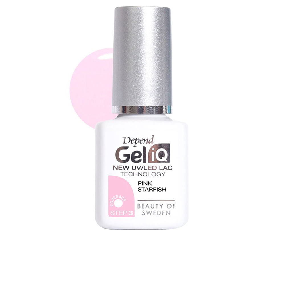 5 ml pink semi‑permanent nail polish bottle with shaped brush, LED compatible