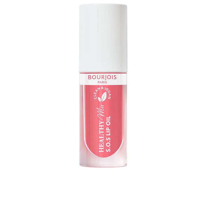 Tinted lip oil tube, pink shade, 4.5 ml, avocado and raspberry oil blend