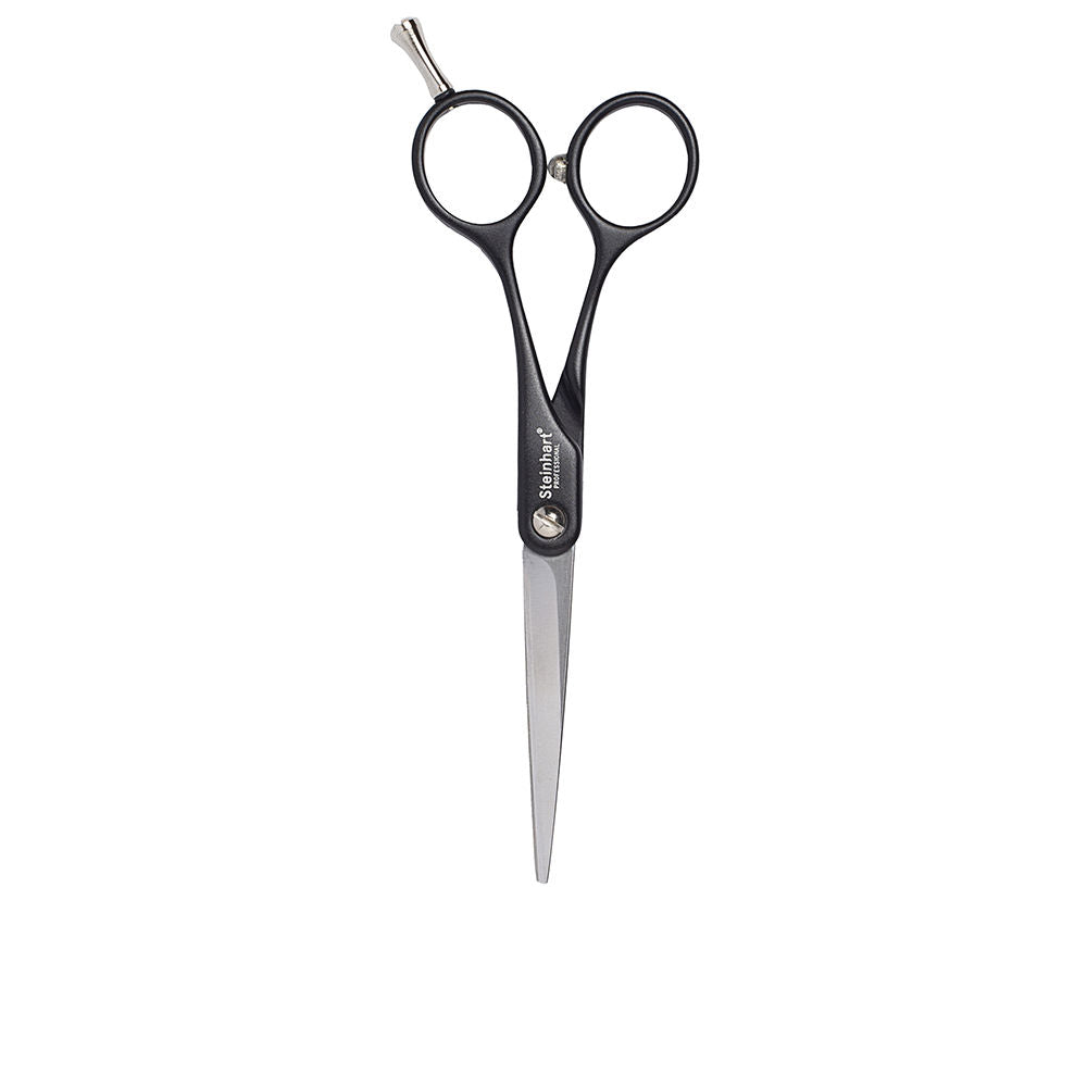 Black 5½-inch aluminium hair scissors with slice blade and protective case