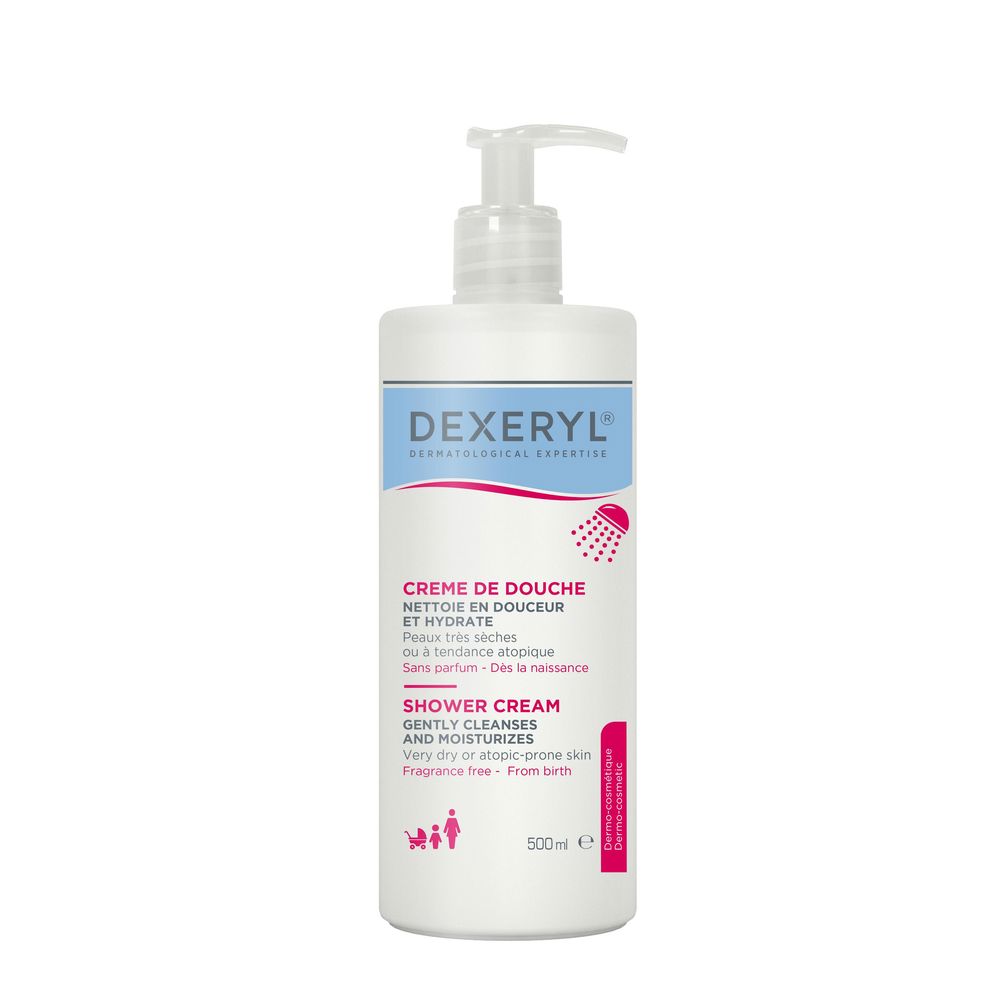 500 ml pump bottle of fragrance-free cream shower for very dry, atopic-prone Unisex skin