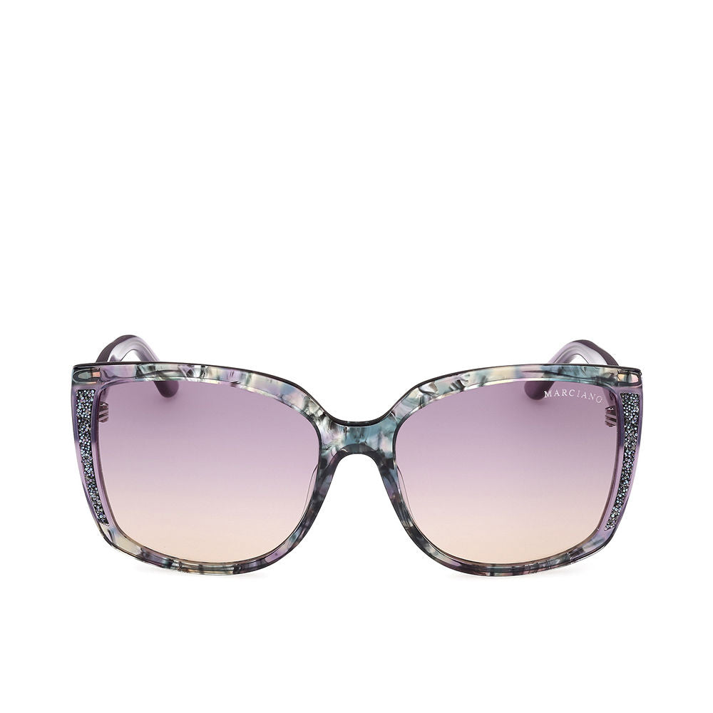 Square purple-havana acetate sunglasses, 59 mm lenses, 18 mm bridge, 140 mm temples