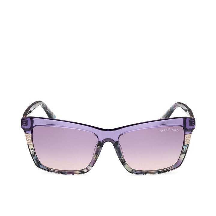 Women’s rectangular lilac acetate sunglasses, 57 mm lenses, 16 mm bridge, 140 mm temples