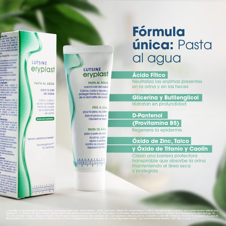 Tube of Lutsine Eryplast Water Paste for soothing and protecting baby skin