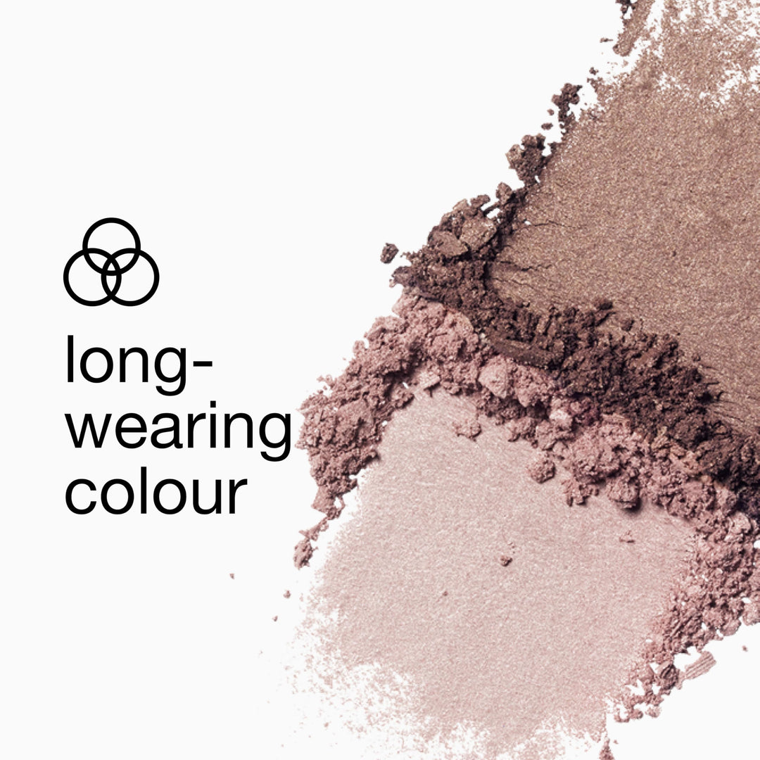 Clinique Compact eyeshadow duo with two neutral matte and shimmer pans, included brush and sponge
