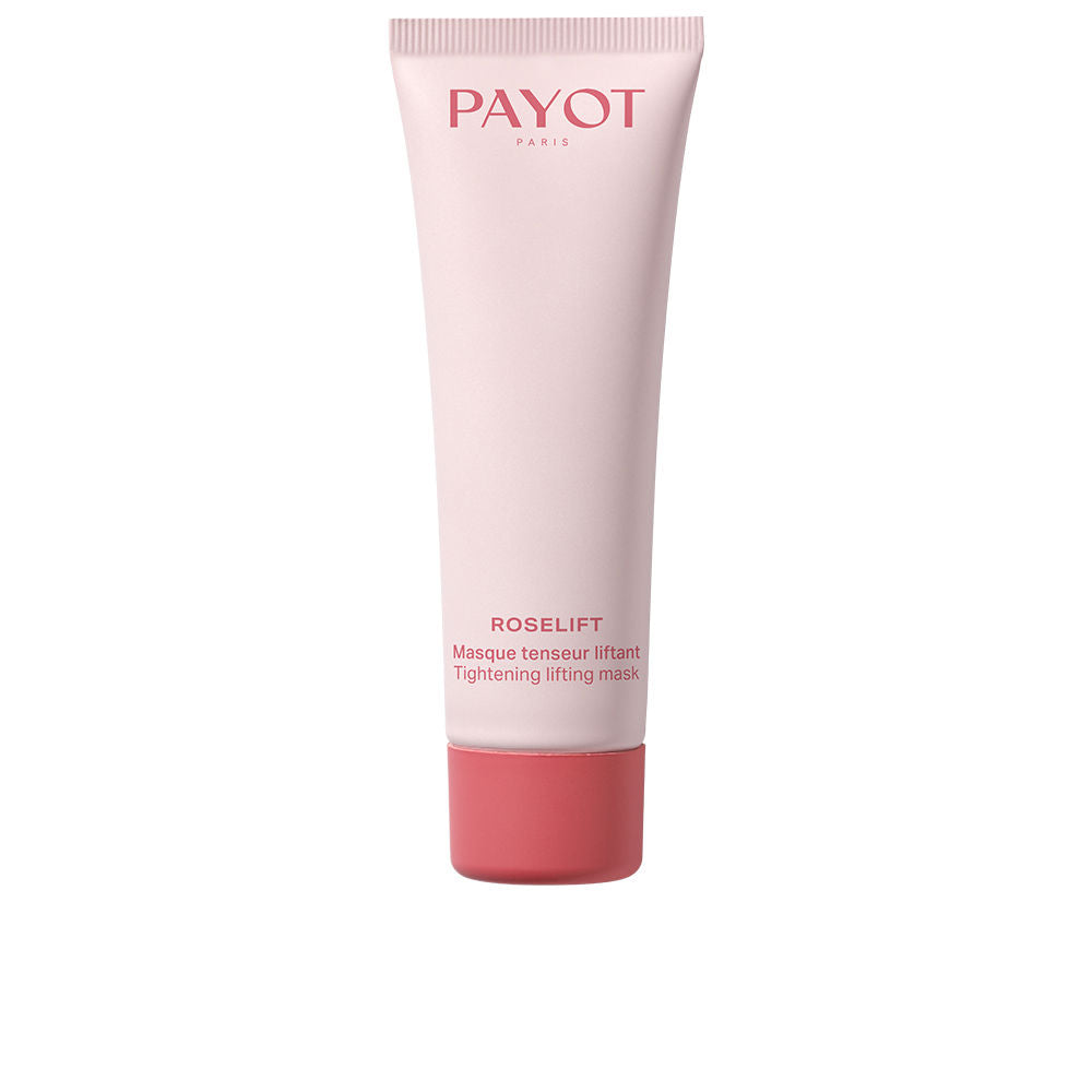 Payot Light pink and dark pink plastic tube mask with screw cap, minimalist design, .