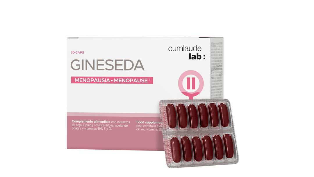 Cumlaude Lab Minimalist rectangular box and blister pack of white, pink, maroon oval capsules with labeled pink purpose band