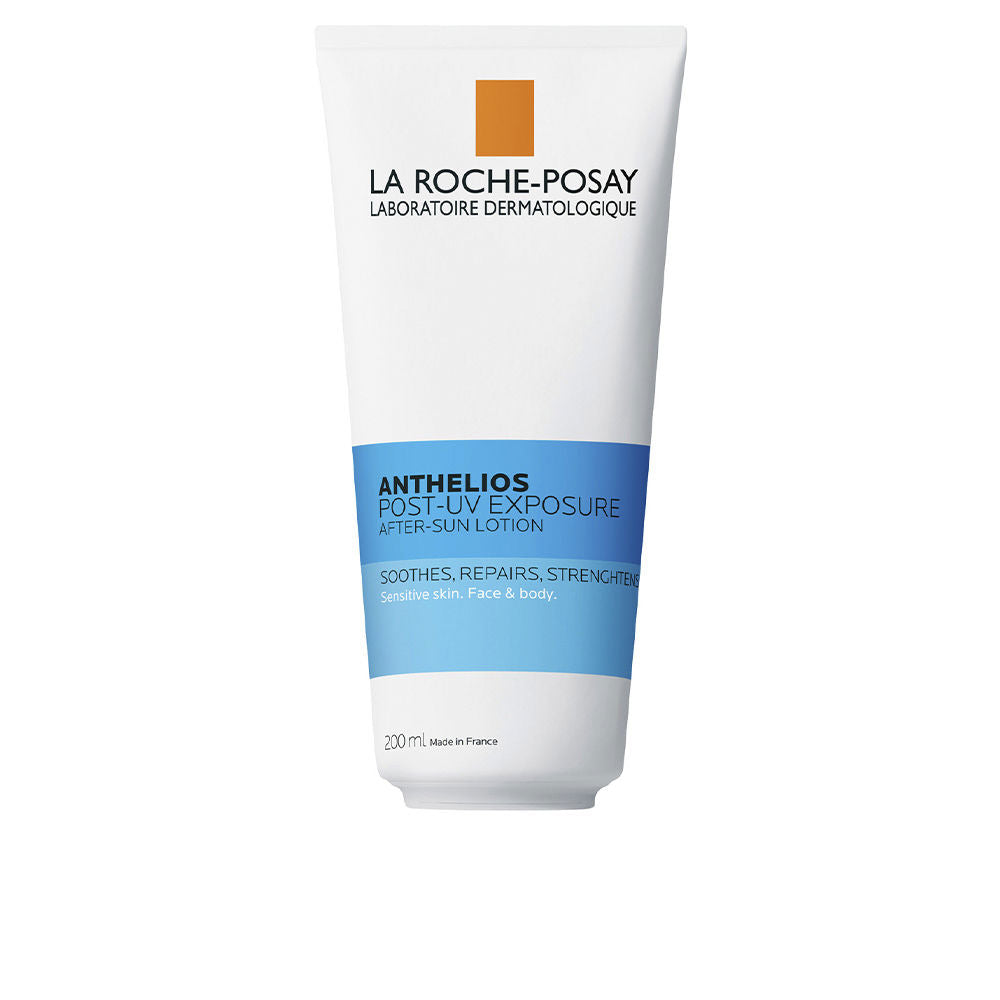 la Roche Posay White plastic tube with blue and orange accents, flip-top cap, minimalist label and measurement markings