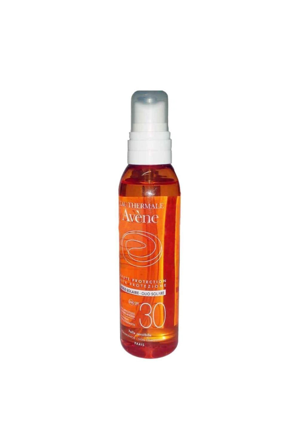 200 ml satin sun oil spray in clear bottle, SPF 30, for Unisex sensitive skin