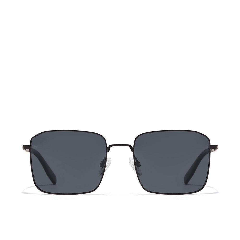 Black square metal sunglasses, polarised lenses, 47mm diameter, 19mm bridge, 145mm temples