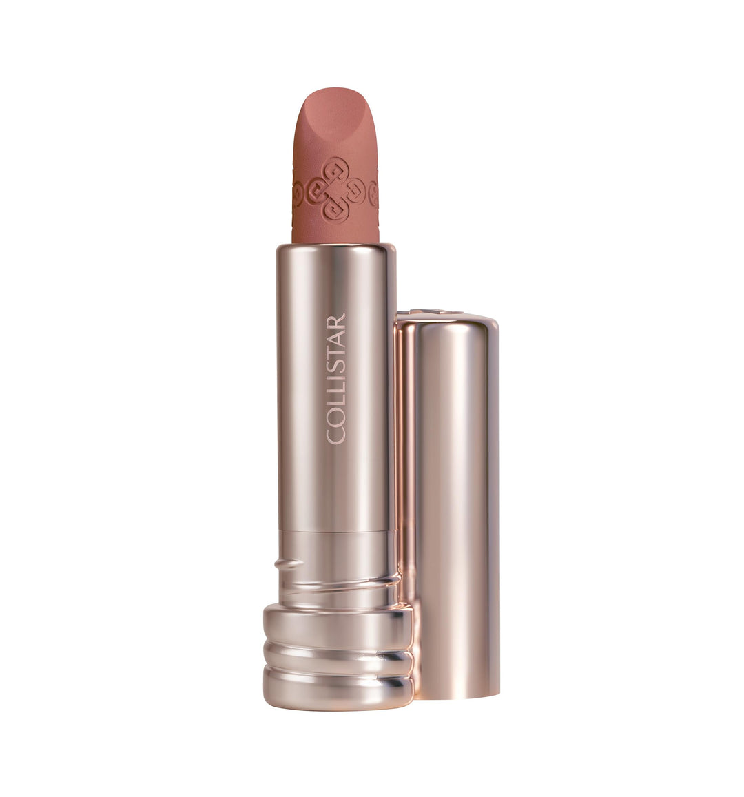 Velvet Opal Rose lipstick bullet; sheer velvety rose shade, 3.5 g packaging