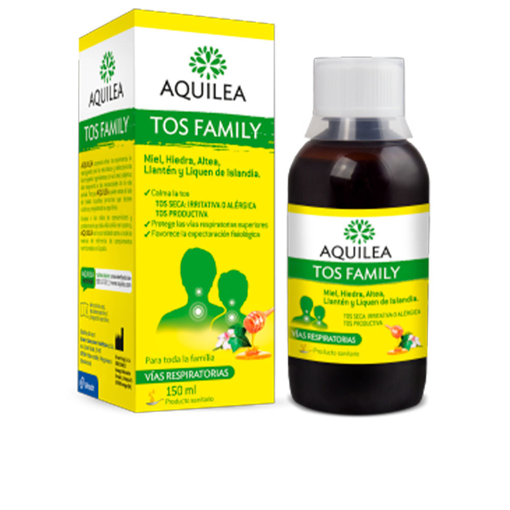 Bottle of Aquilea Respiratory Relief Elixir, honey-based cough support