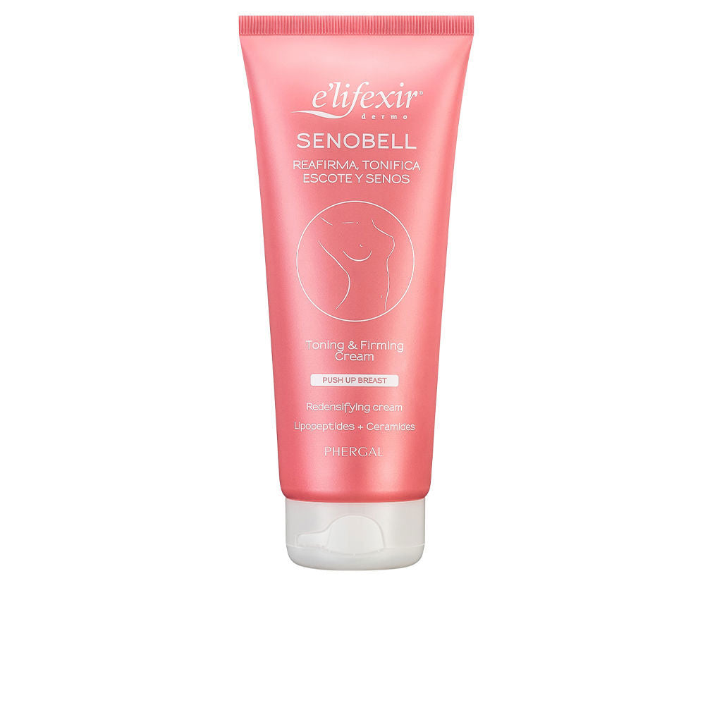 E'lifexir Soft pink cream tube with white flip cap, front logo and torso line drawing