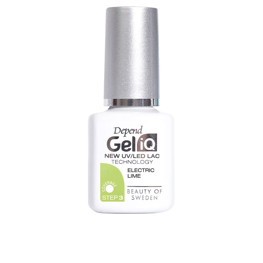 5 ml electric lime semi‑permanent gel nail polish bottle with precision brush, LED compatible